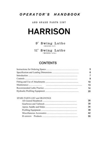 Manual for harrison - 9”, /