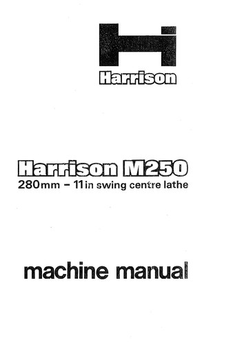 Manual for harrison m250 11 - manual,