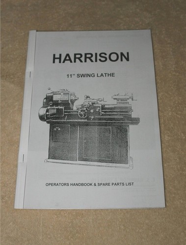 Harrison inch lathe manual - harrison,