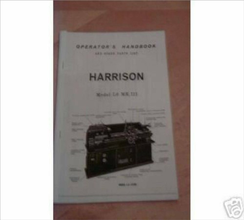 Harrison lathe manual - harrison,